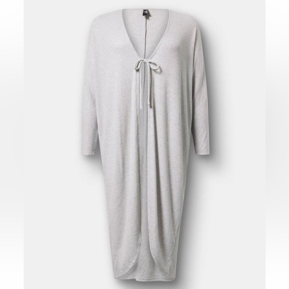 Shimmer Rib Tie Front Lounge Cocoon Cardigan Size 3X NWT!